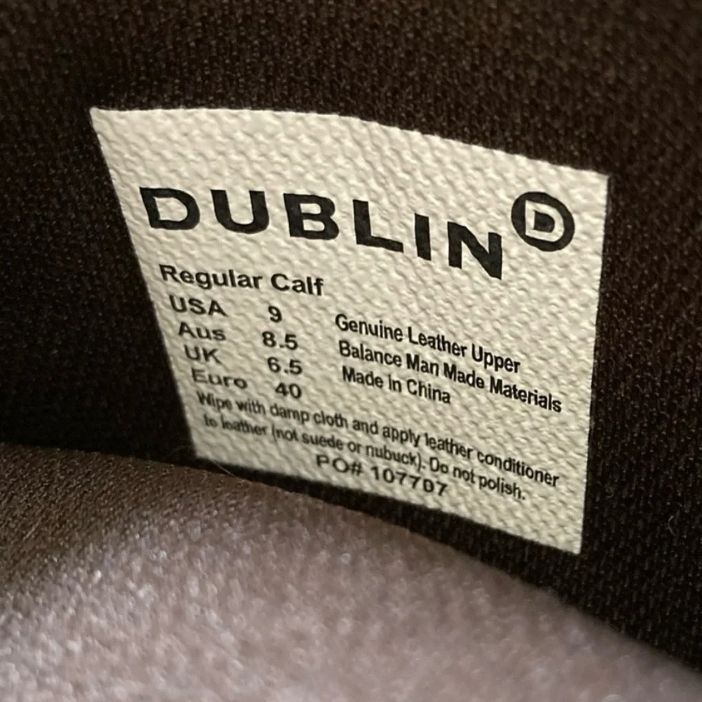 The Dublín Eden Tall Herringbone Leather boot in Drifted Brown Size 9 - Picture 3 of 6